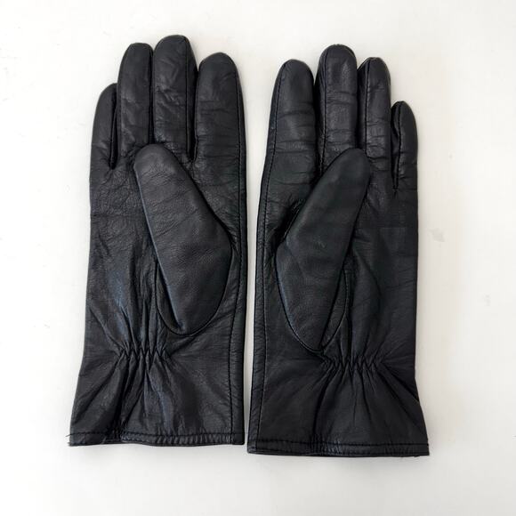 Adrienne Vittadini Leather Gloves Black L Women's - Picture 2 of 7
